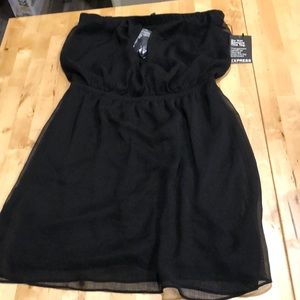 Black strapless dress